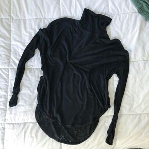 Free People Black Weathered Turtle Neck